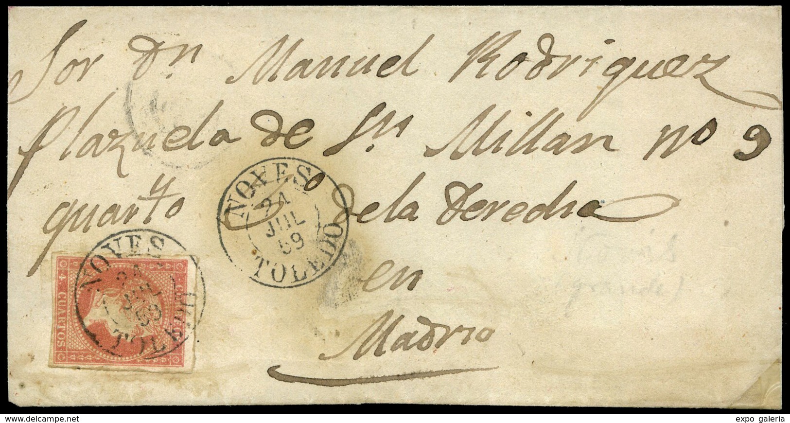 Ed. 48 - Sobreenvuelta Cda Mat. Fechador Tp. I “Noves-Toledo” Lujo. - Unused Stamps