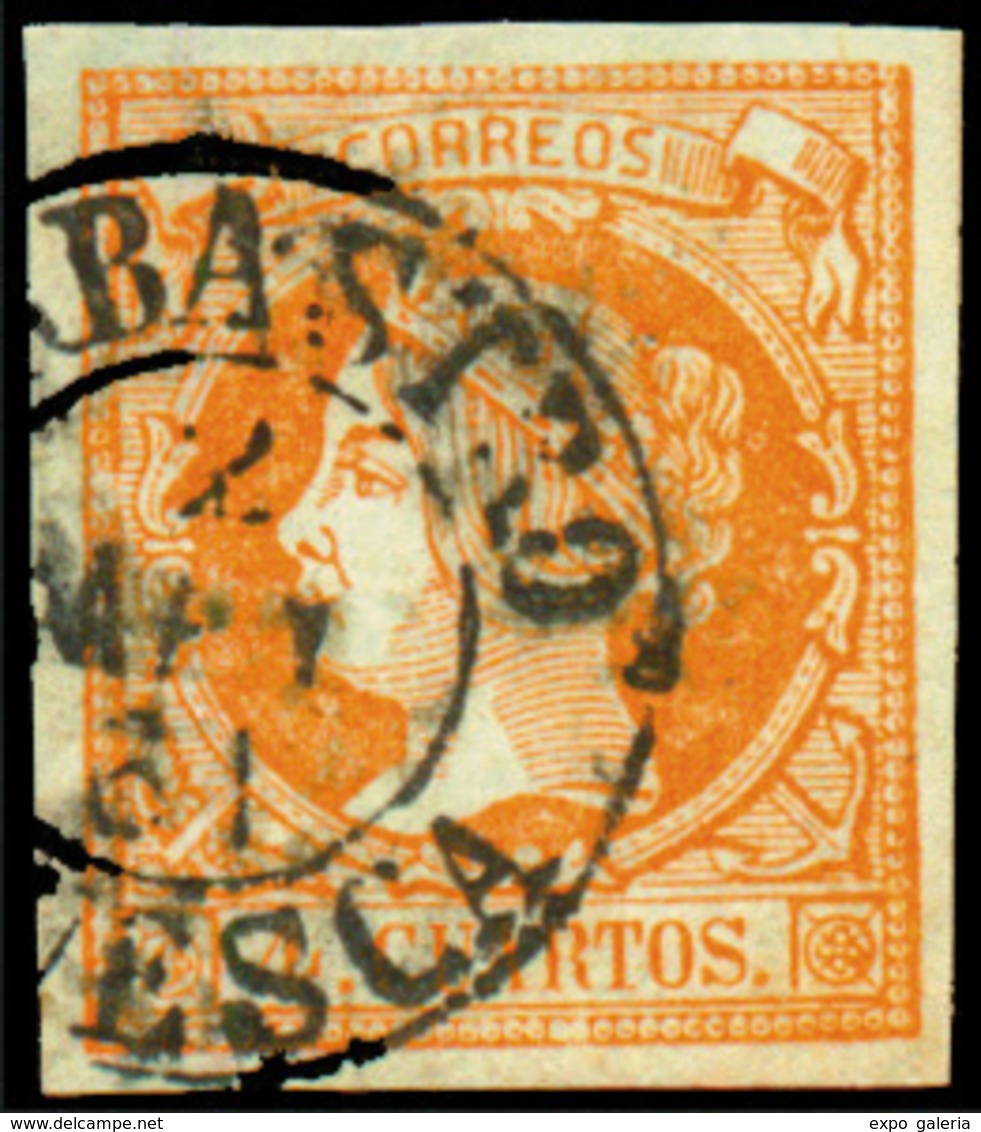 Ed. 0 52 - Mat. Fechador Tp. I “Barbastro-Huesca” Precioso. Muy Raro. - Unused Stamps