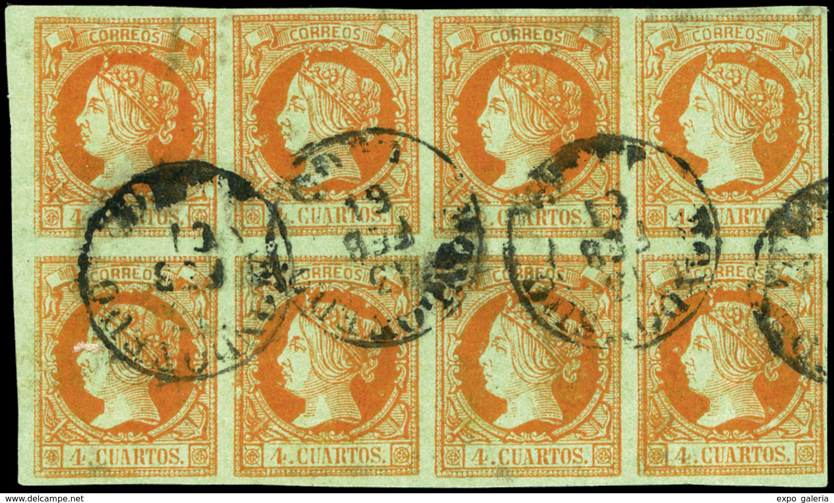 Ed. 0 52 Bl. 8 -  Mat. Fechador Tp. I “Mondoñedo-Lugo” Muy Rara Pieza. - Unused Stamps