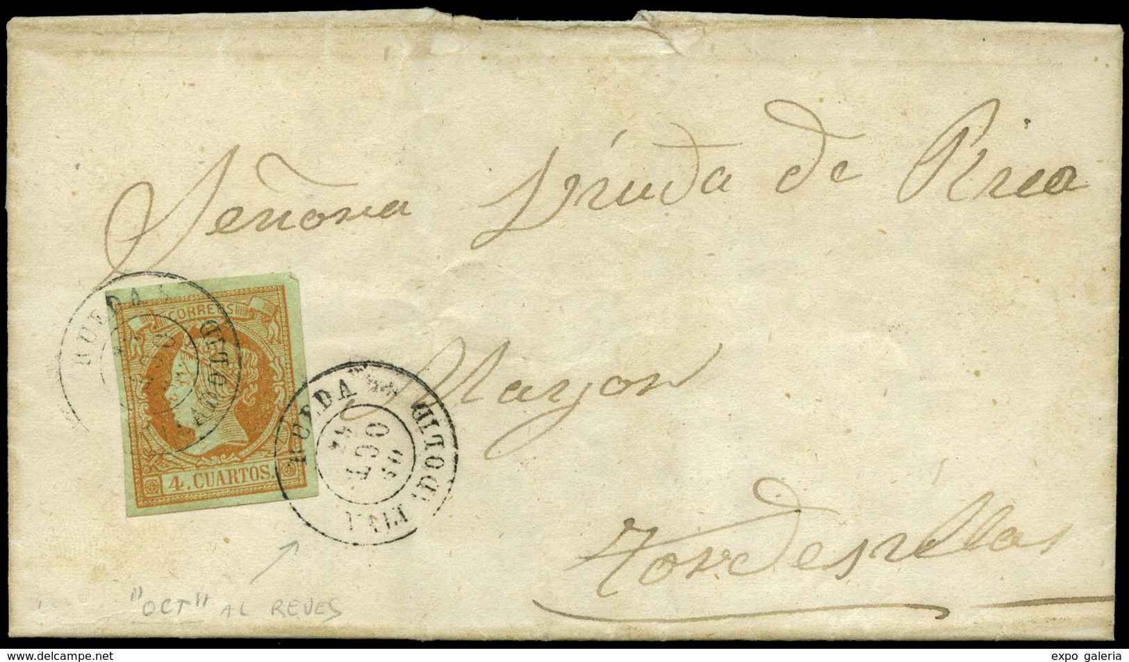 Ed. 52 - Carta Cda Mat. Fechador Tp. II “Rueda-Valladolid” Lujo. - Neufs