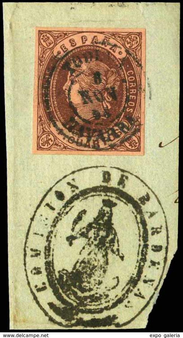 Ed. 58 - Mat. Fechador Tp. II “Tudela”(Navarra) + Marca “Comisión De Bardenas” Raro - Unused Stamps