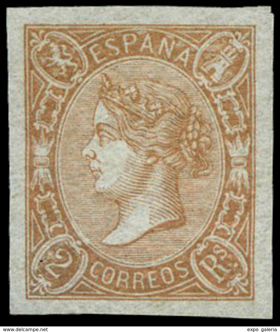 Ed. ** 73A - 1865. 2 Reales Salmón. Precioso Por Sus Amplios Márgenes Y Color Fresco. Certif. COMEX. Cat. 660€ - Ungebraucht