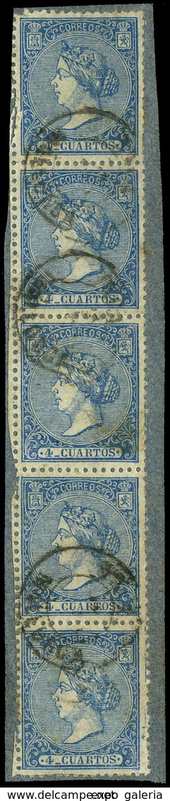 Ed. 0 81 Tira 5 - Mat. Fechador Tp. II “Inca-Mallorca” Muy Bonito. Raro. - Unused Stamps