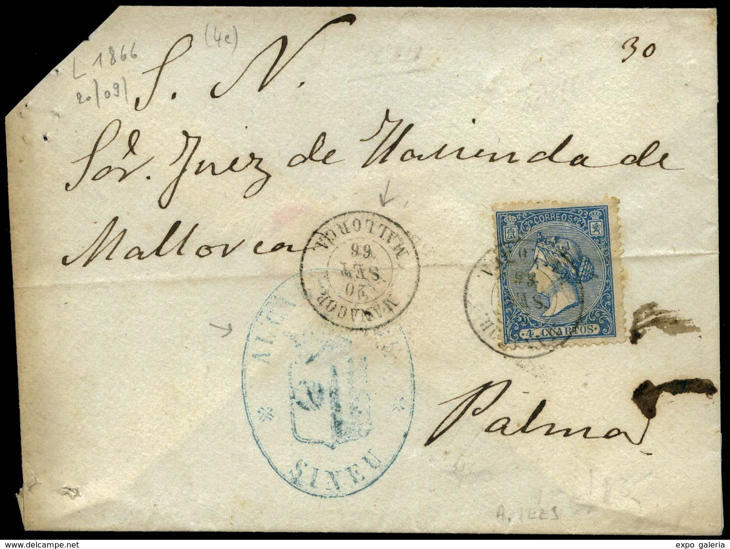 Ed. 81 - Carta Cda Marca “Alcaldia Sineu” + Fechador Tp. II “Manacor-Mallorca” Lujo - Postfris – Scharnier