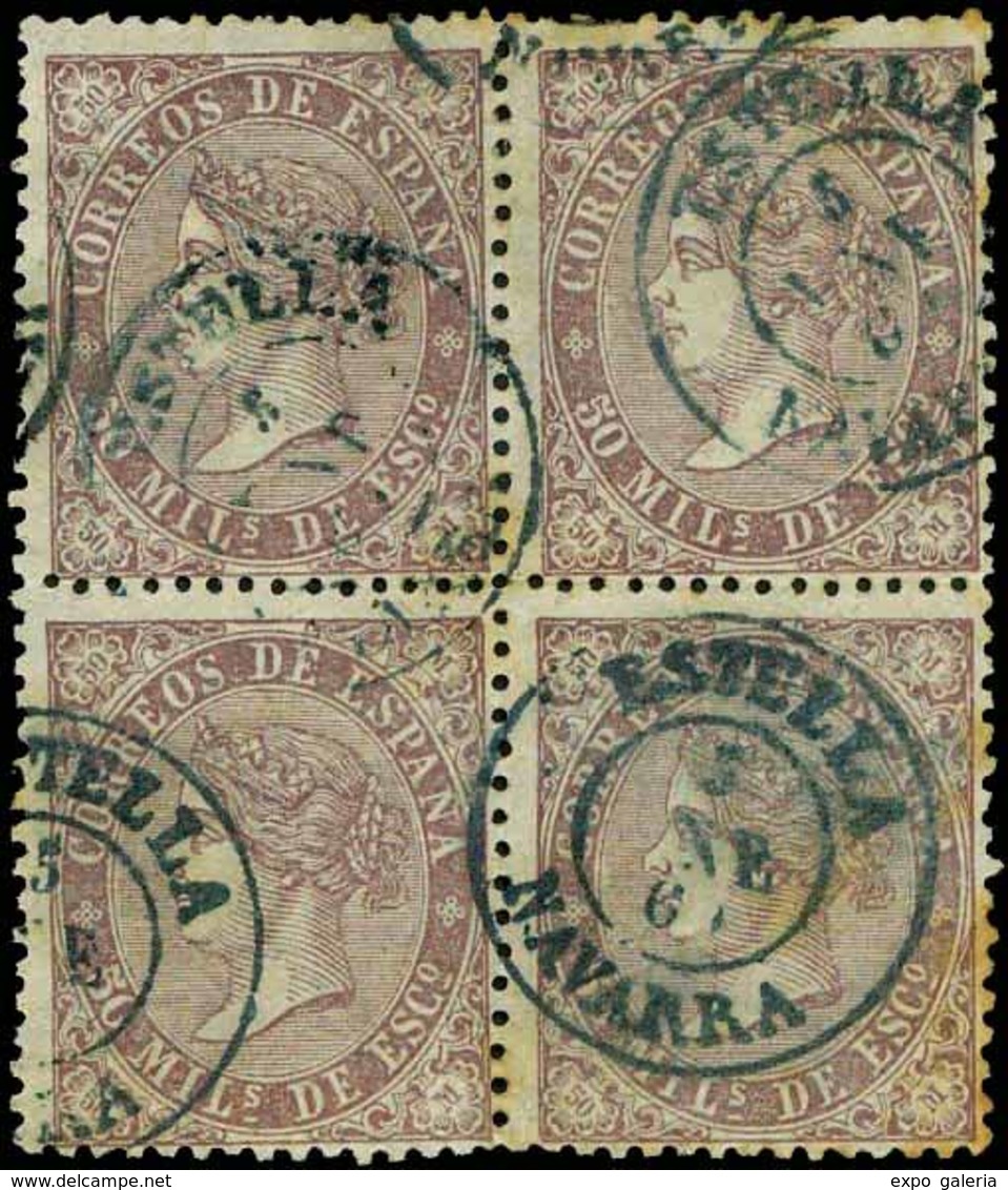 Ed. 0 98 Bl.4 - Mat. Fechador Tp. II “Estella-Navarra” - Unused Stamps