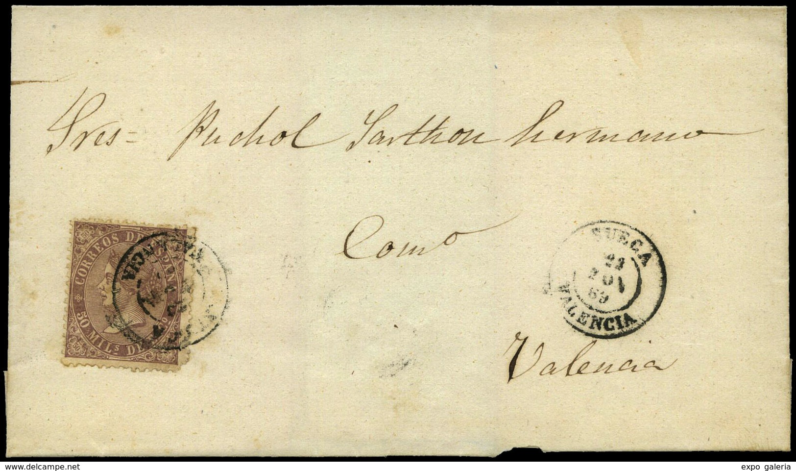 Ed. 98 - Sobreenvuelta Cda Mat. Fechador Tp.II “Sueca-Valencia” Preciosa. Rara. - Unused Stamps