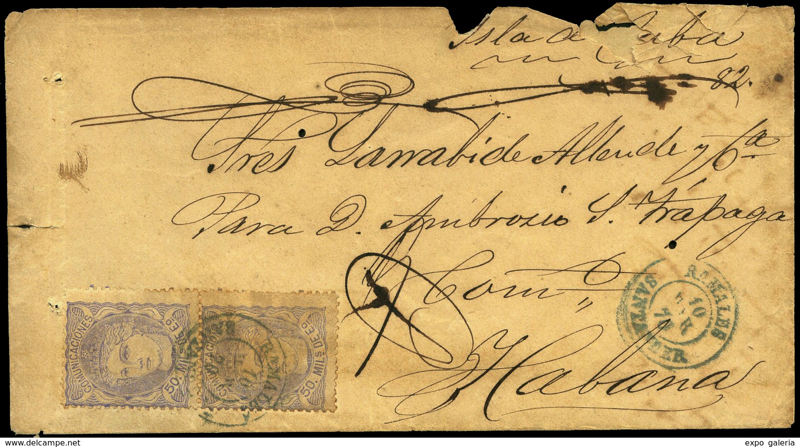 Ed. 107 Pareja - Carta Cda De “Ramales 10/3/70” (Catabria) A La Habana. Mat. Fechador Azul. Muy Bonita - Unused Stamps