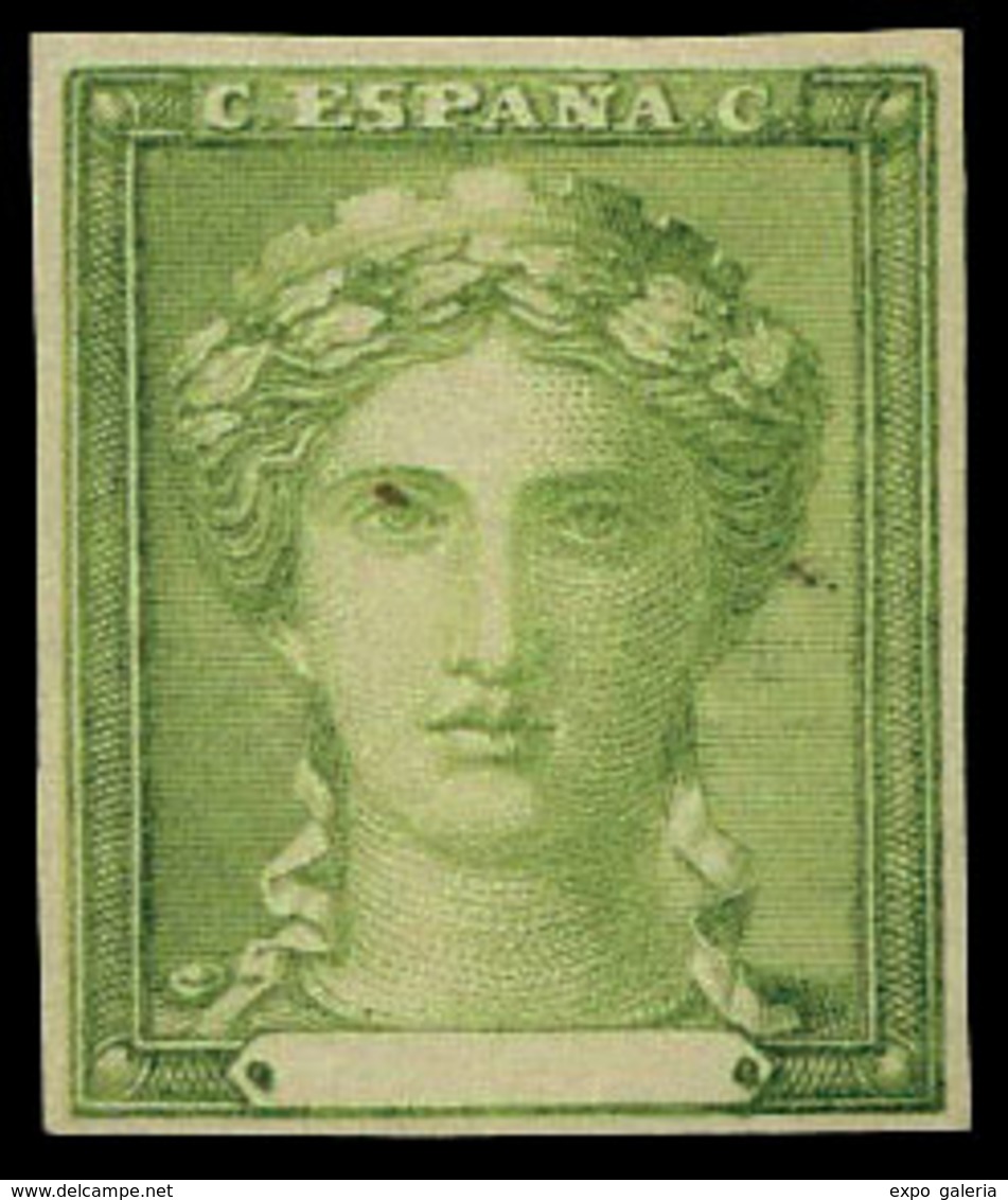Año 1870 - Gobierno Provisional. Ensayo De Plancha. Diseño No Adoptado Color Verde Amarillo. (Galvez 495) - Unused Stamps