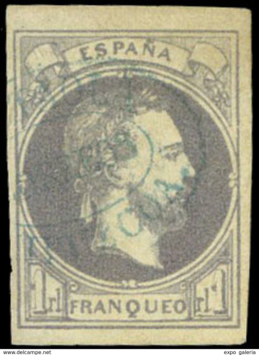 Ed. 0 158 - Mat. Fechador “Lastaola-Guipuzcoa” (color Azul). Amplios Márgenes. Precioso. - Carlists