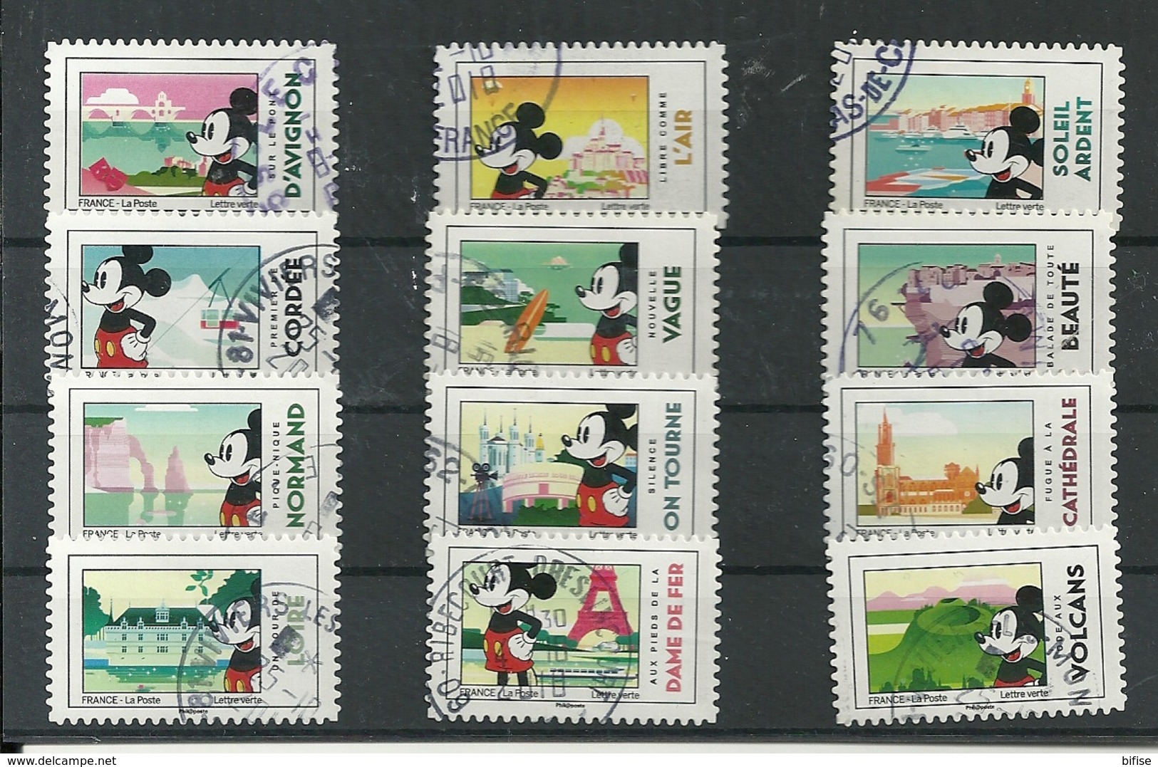 FRANCIA 2018 - Adhésifs - Mickey Et La France - Cachet Rond - Oblitérés