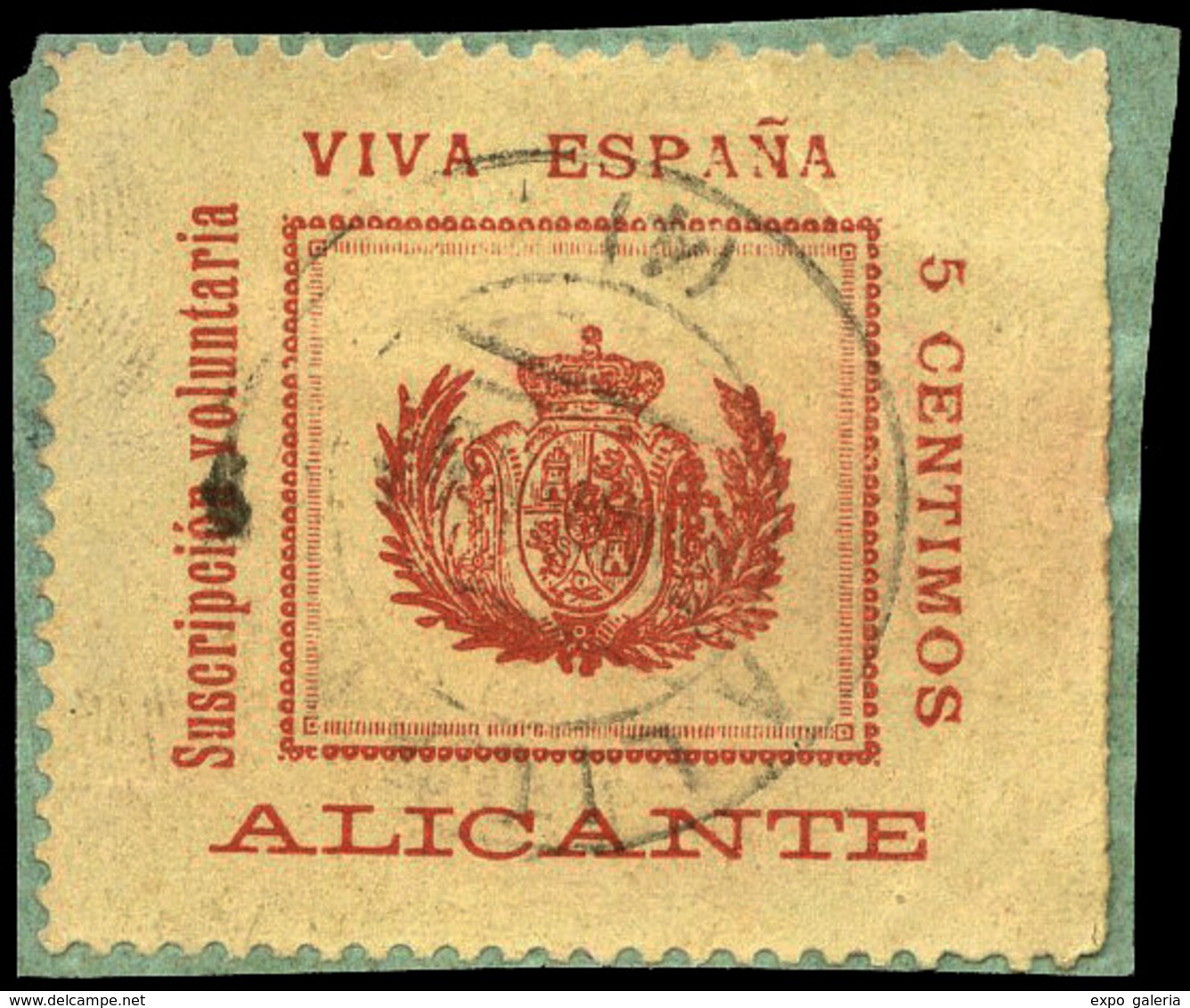 0 S/Cat. 1898.Guerra De Cuba “Alicante.Viva España” 5Cts. - Ungebraucht