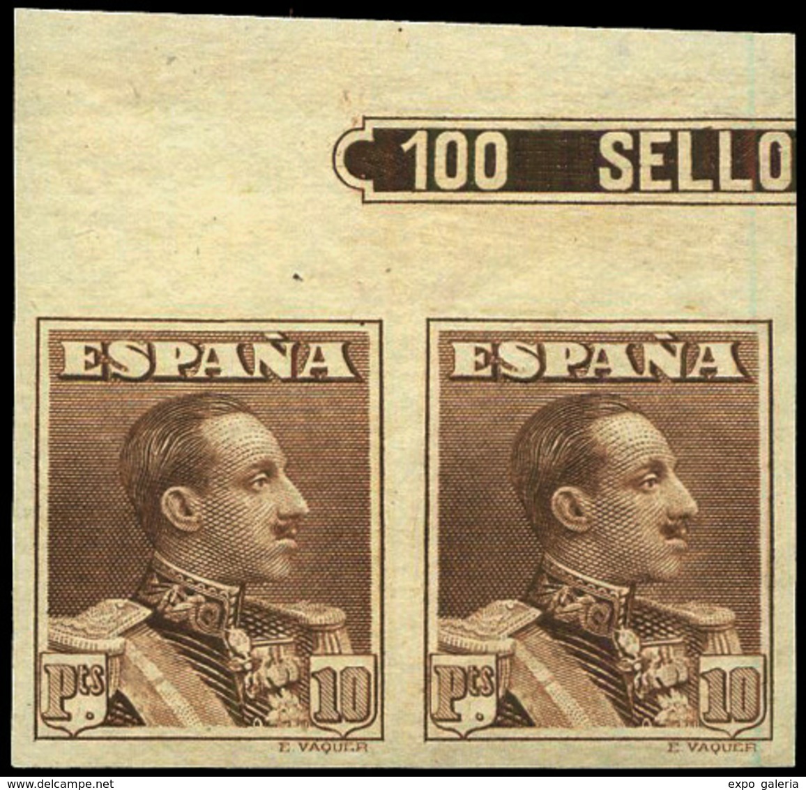 Ed. *** 323 Pareja S/Dentar. Cabecera De Pliego. Lujo. - Unused Stamps