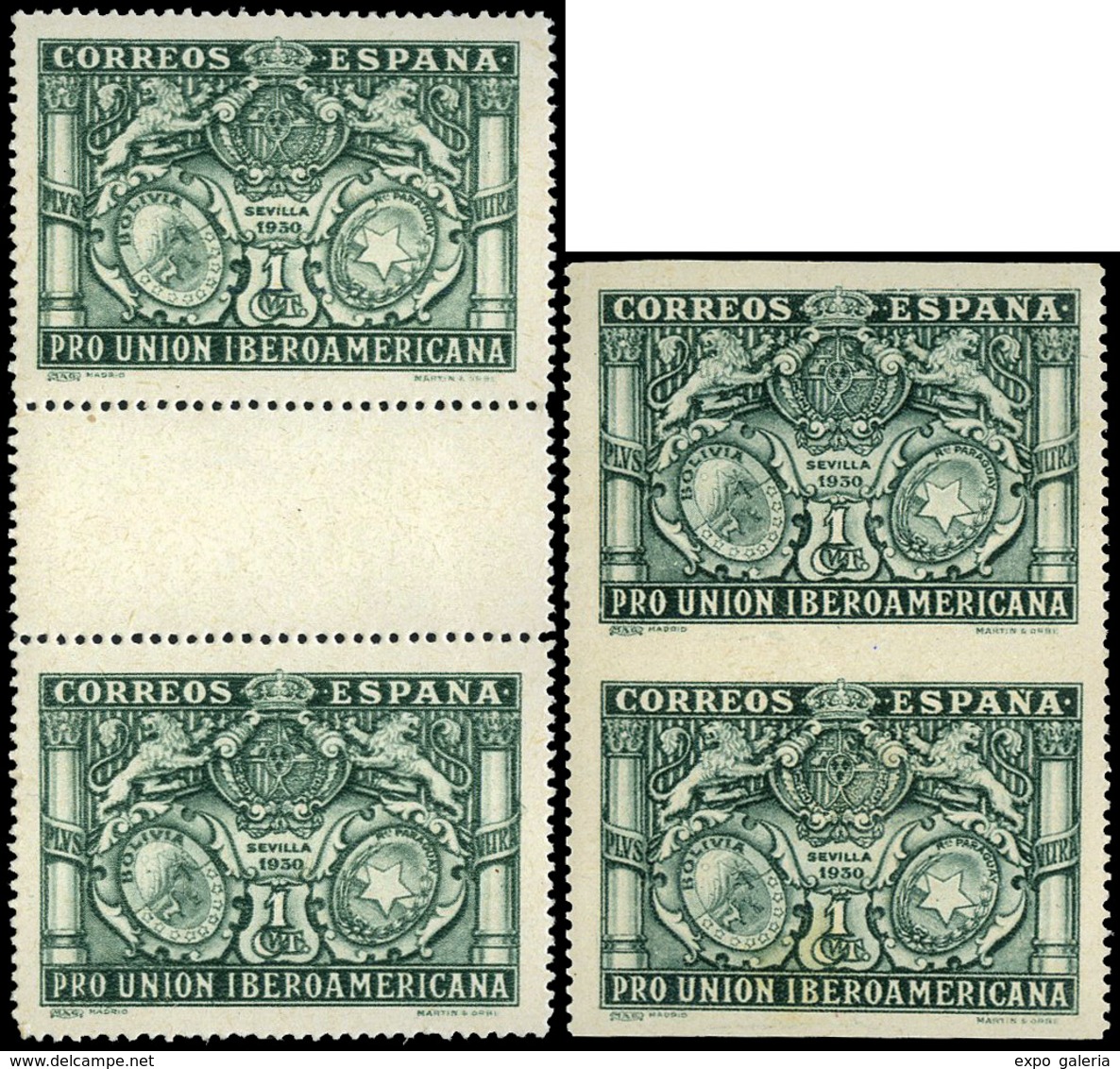 Ed. * 566 - 2 Pruebas Verticales, Una Con Interpanel Y Otra S/dentar Enmedio. - Unused Stamps