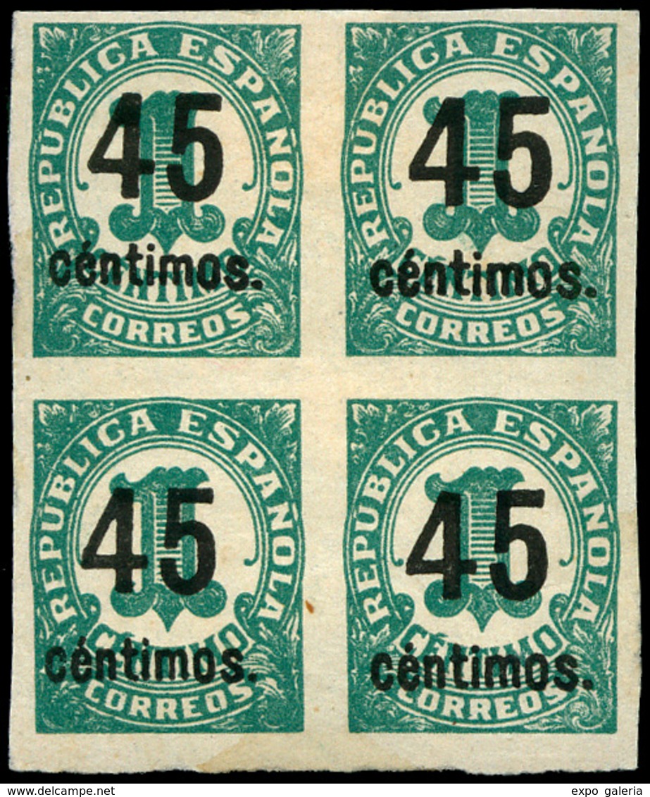 Ed. ** 742Shcca Bl. De 4 S/D. Variedad Habilitación Color Negro. Precioso. Raro. - Unused Stamps