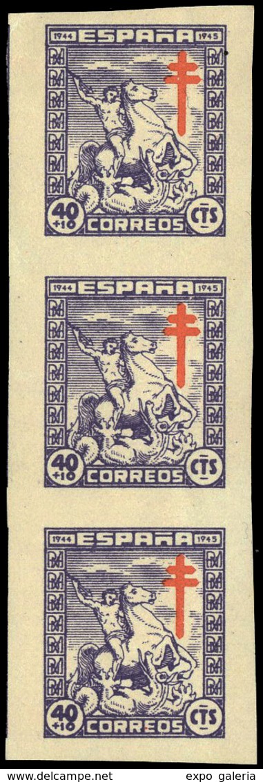 Ed. *** 986 Tira 3 S/Dentar. Prueba Impresión En Anverso Y Reverso - Unused Stamps