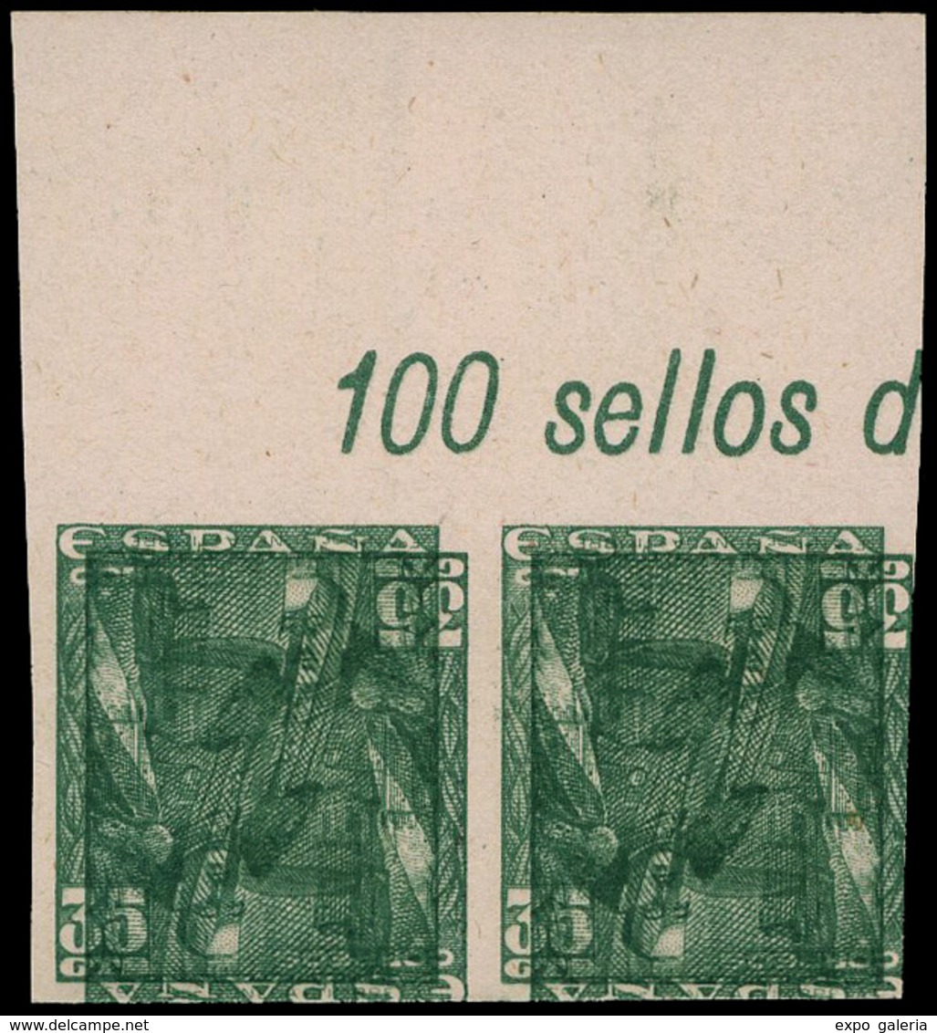 Galvez 3741 Pareja. 35Cts. Y En Reverso 35-35, Un O Invertido. - Unused Stamps