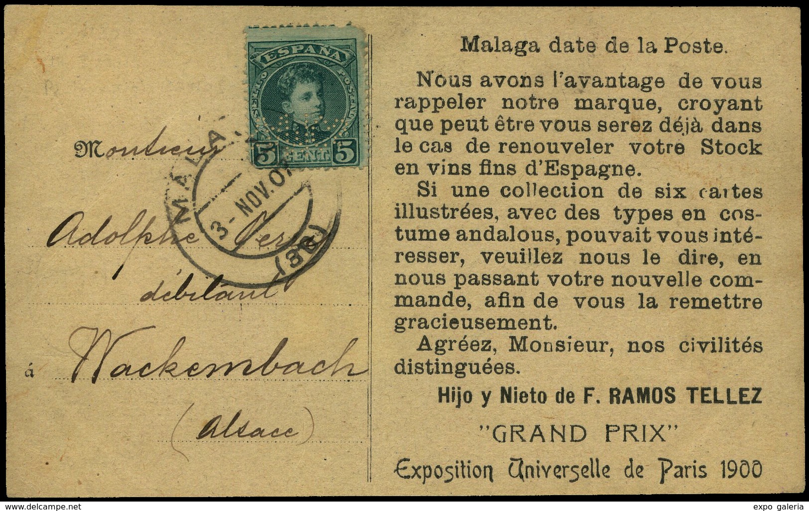 Ed. Ed. T.P. 242 - “Ramos” (Vinos Finos Y Licores. Málaga) Tarjeta Postal Con Publicidad Ilustrada En Anverso Y Reverso - Other & Unclassified