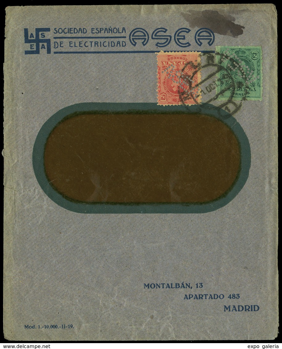 Ed. 268-269 - “A.S.E.A.” (Sociedad Española De Electricidad.Madrid). Carta Cda 21/Oct. 1919. (Ex Florentino Perez) - Other & Unclassified