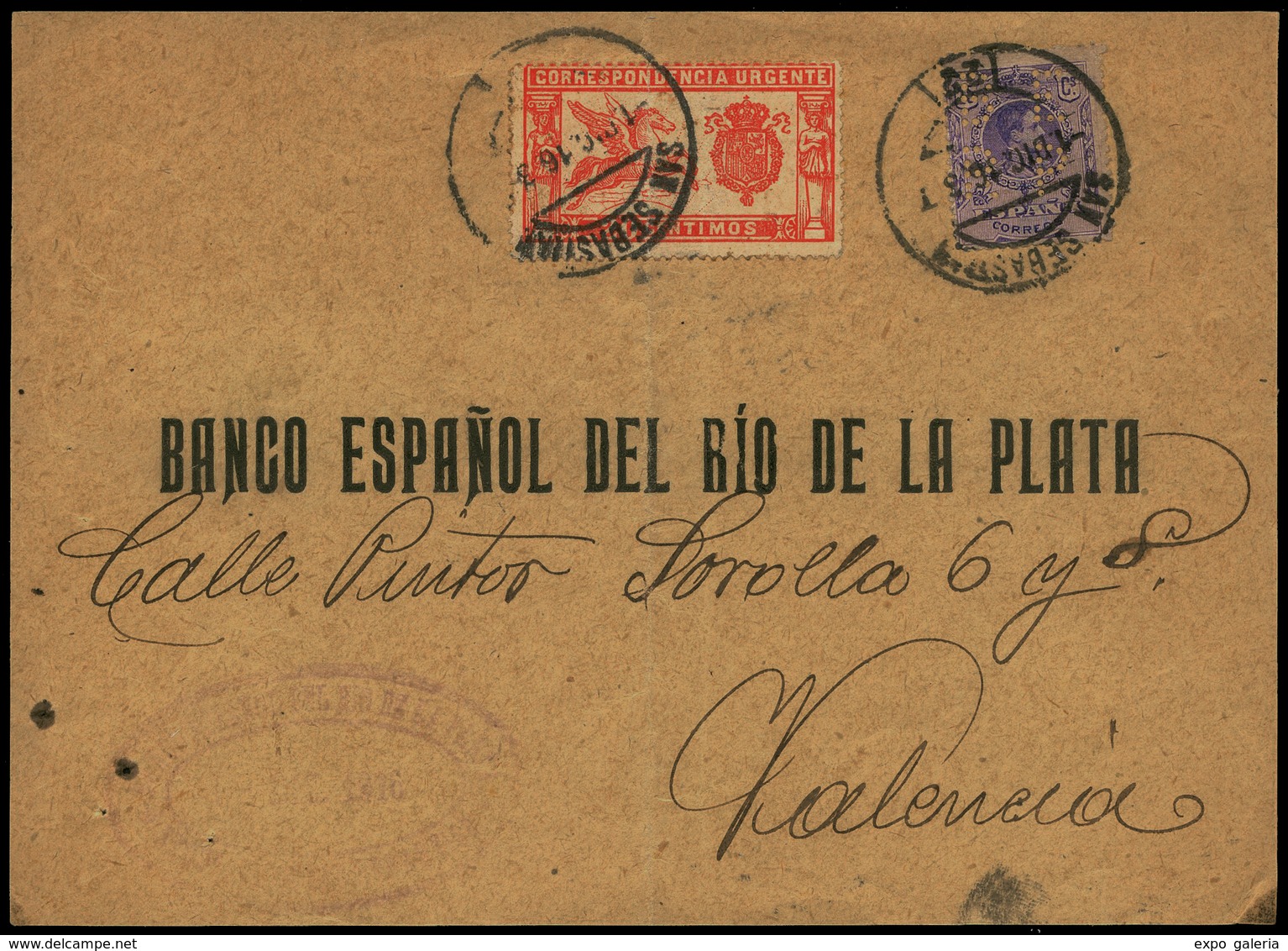 Ed. 273-324 - “B.E.R.P.” (Banco Español Del Rio De La Plata. San Sebastian) No Reseñada En Esta Localidad. Frontal… - Other & Unclassified