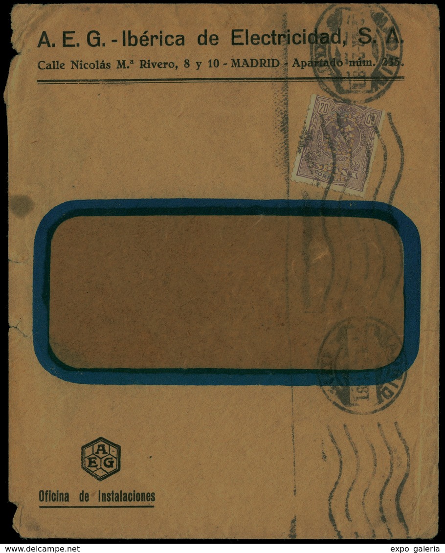 Ed. 290 - “A.E.G.” (Iberica De Electricidad.Madrid) Carta Cda Desde Madrid. (Ex Florentino P.) - Other & Unclassified