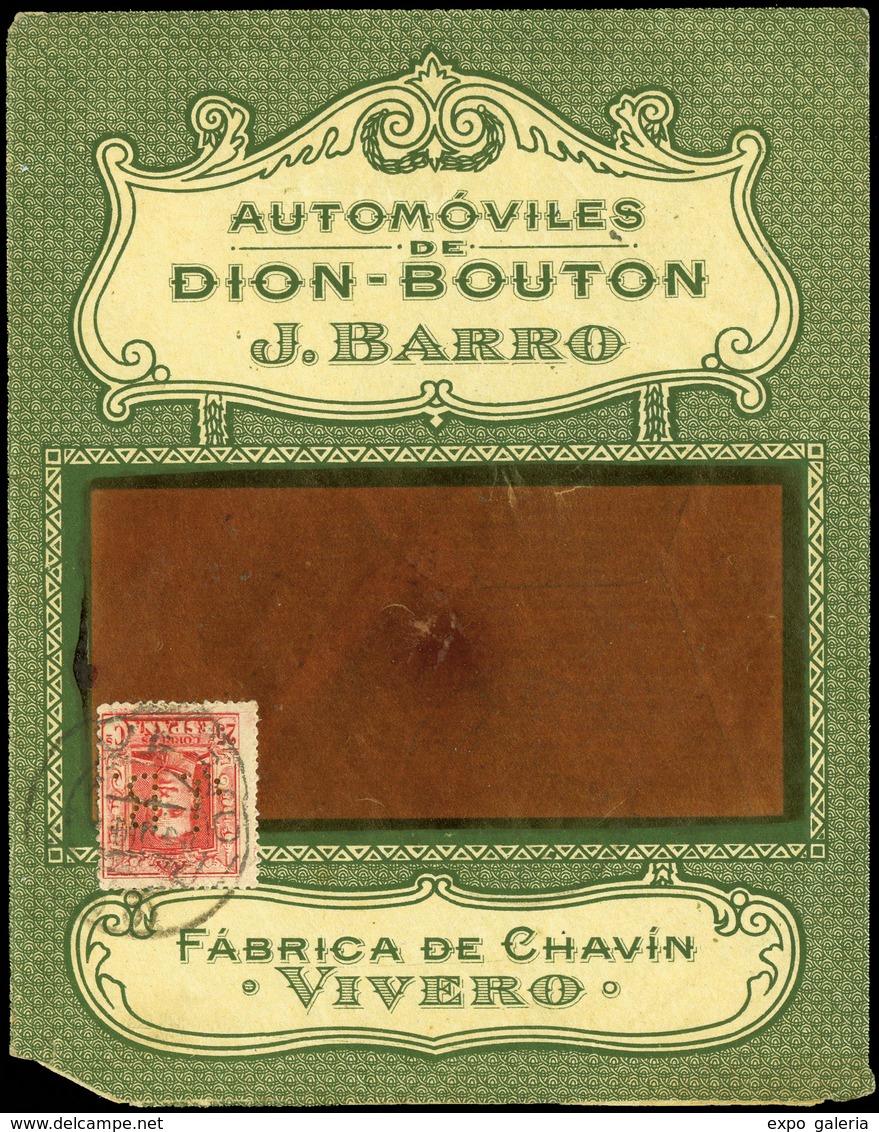 Ed. 317 - “J.B.” (J. Barro. Automóviles Dion-Bouton. Vivero (Lugo)) Carta Cda 14/Ag/1927. Preciosa - Other & Unclassified