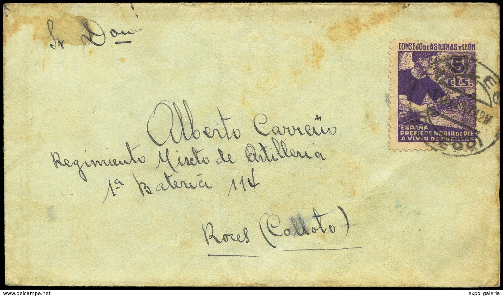 Ed. 2 - Carta Cda De “Aviles 10/03/37” A Roces (Ex Gomez Guillamón) Lujo. - Asturien & Léon