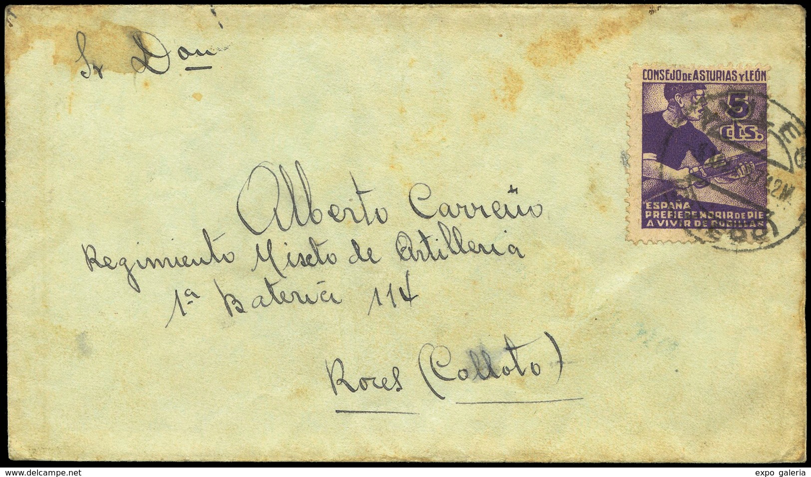 Ed. 2 - Carta Cda De “Aviles 10/03/37” A Roces (Ex Gomez Guillamón) Lujo. - Asturies & Leon