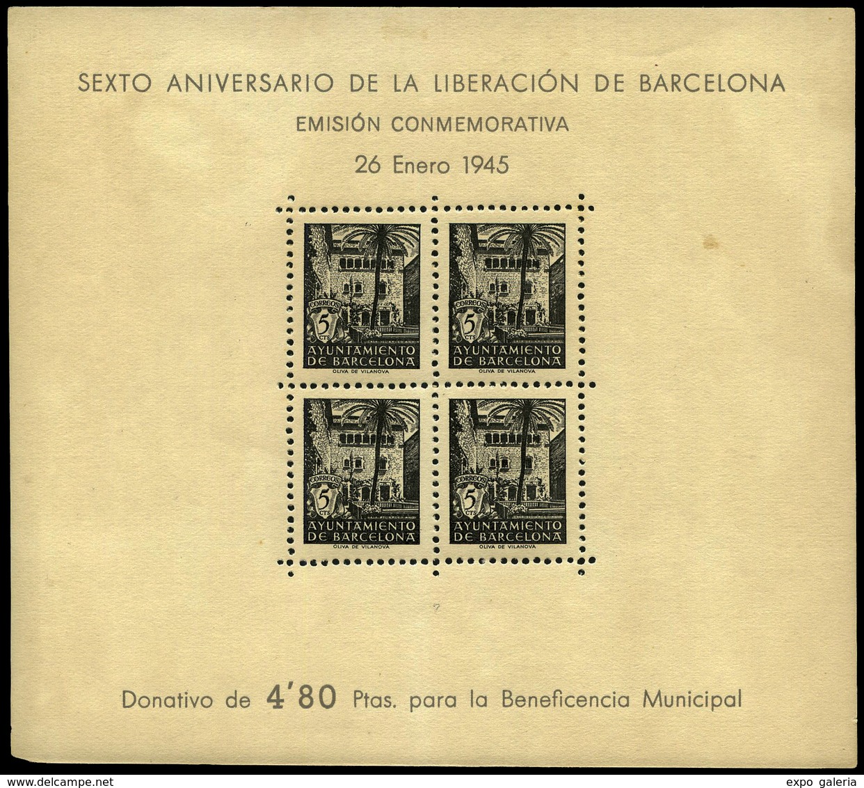 Ed. ** NE27 - H.B. Sin Perforación En La Parte Inferior. - Barcelona