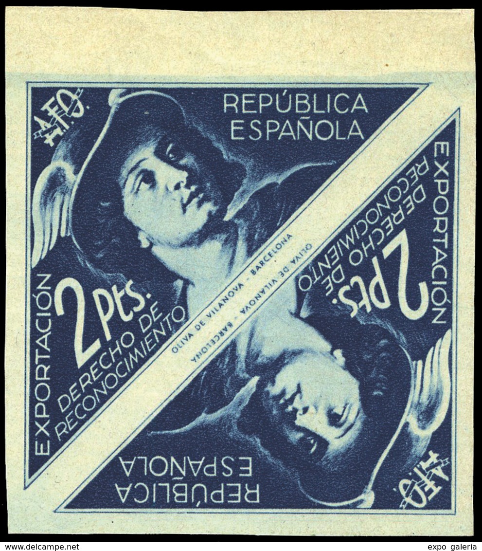 ** 1938. AFO. Conjunto De 4 Sellos En Parejas Capicuas. 1Ptas Marrón, 1Ptas Azul, 2Ptas Verde, 2Ptas Azul. Raro. - Franchise Postale