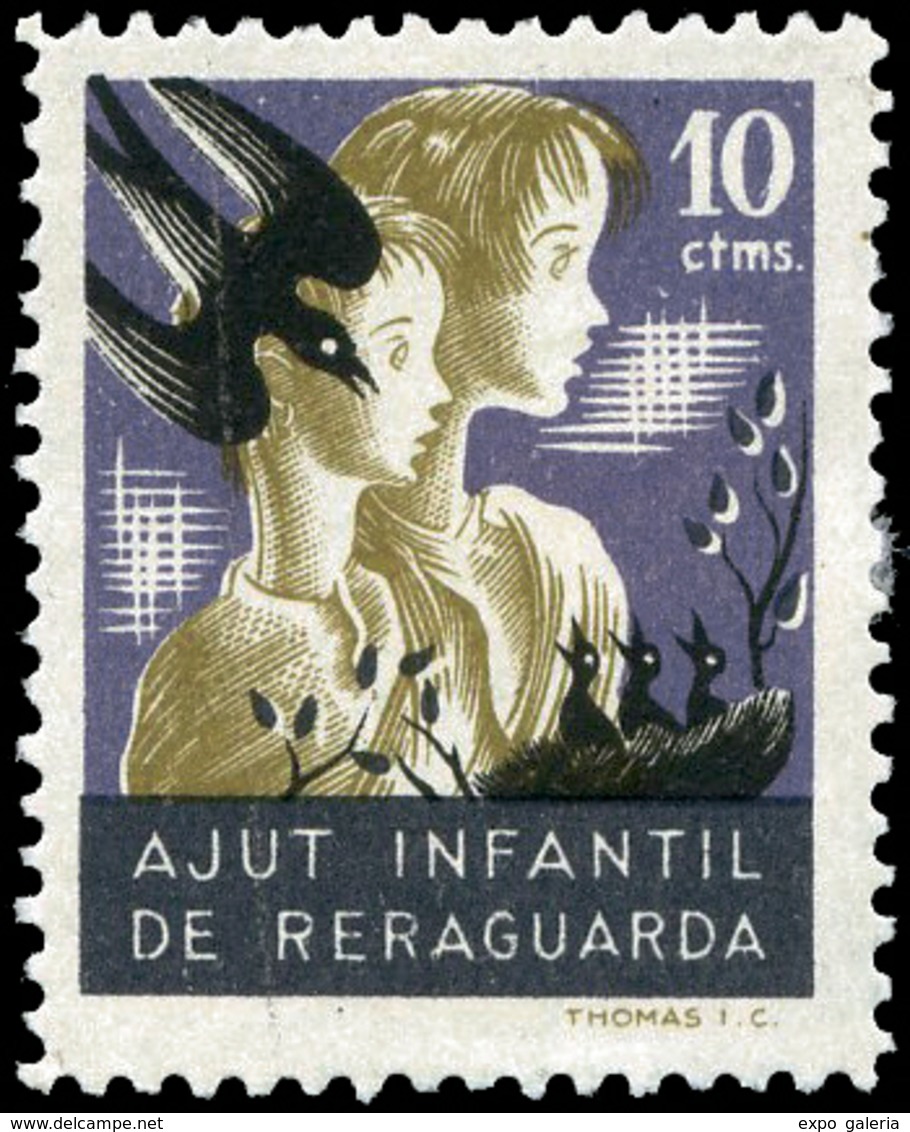 ** 1477/81(Afi) 10Cts. “Ajut Infantil De Reraguarda” - Spanish Civil War Labels