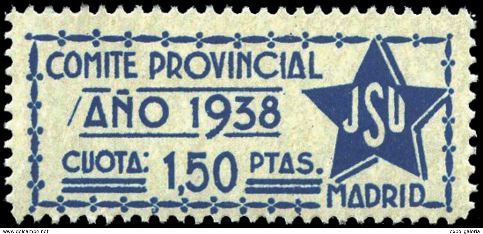 *** 1544 - 1938. “J.S.U. Comite Provincial-Madrid” - Spanish Civil War Labels