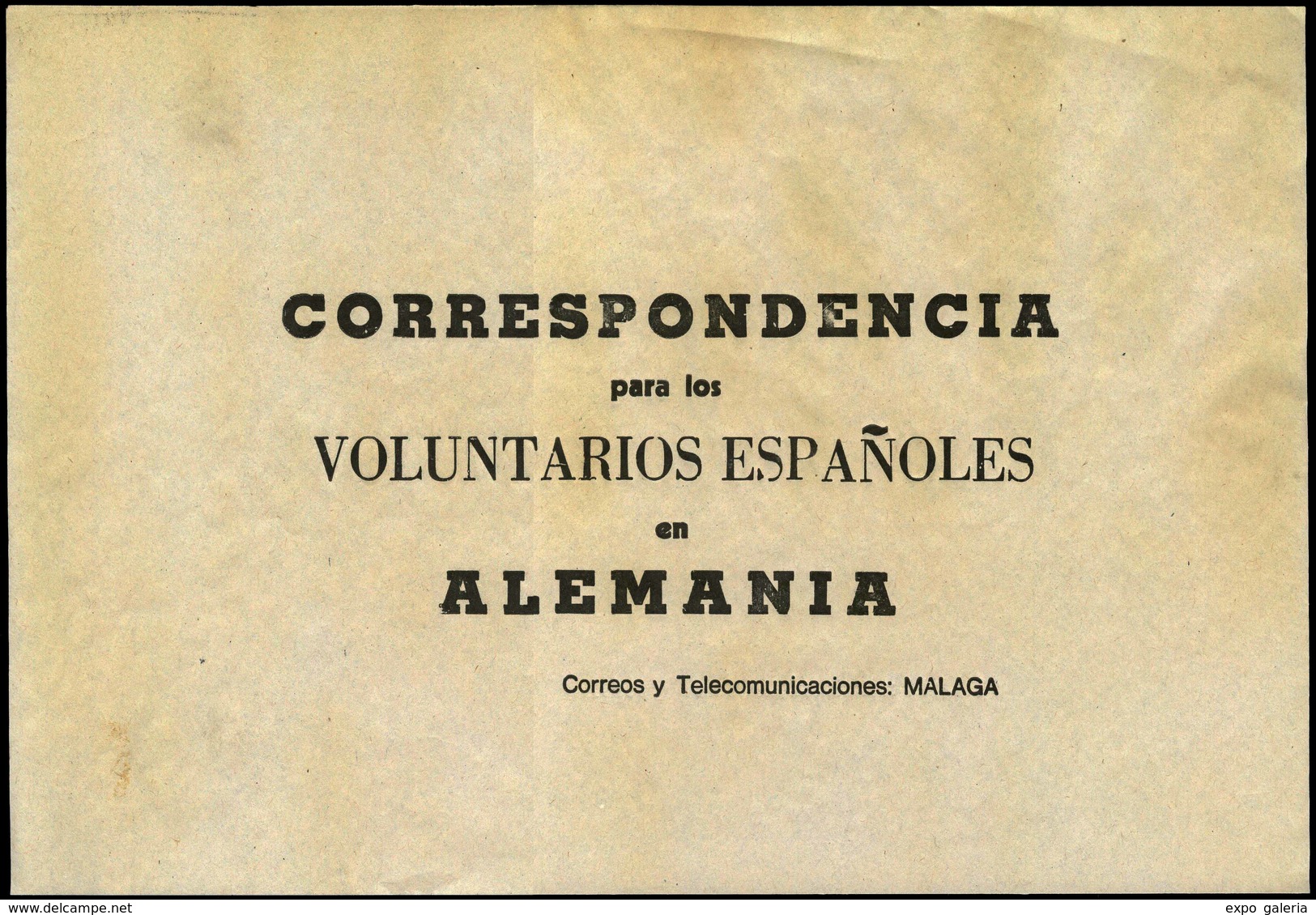 1942. Cartel “Correspondencia Para Los Voluntarios Españoles En Alemania. Correos De Málaga”… - Covers & Documents