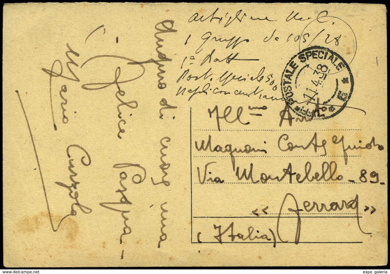 T.P. 1938. “Uffici Postale Speciale 11/04/38 -5” Cda Desde El Frente De Tortosa. Lujo. Ex Gomez Guillamón. - Briefe U. Dokumente