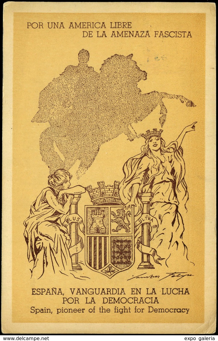 T.P. 1946.Venezuela. “por Una America Libre De La Amenaza Fascista......” Cda A N.York - Lettres & Documents