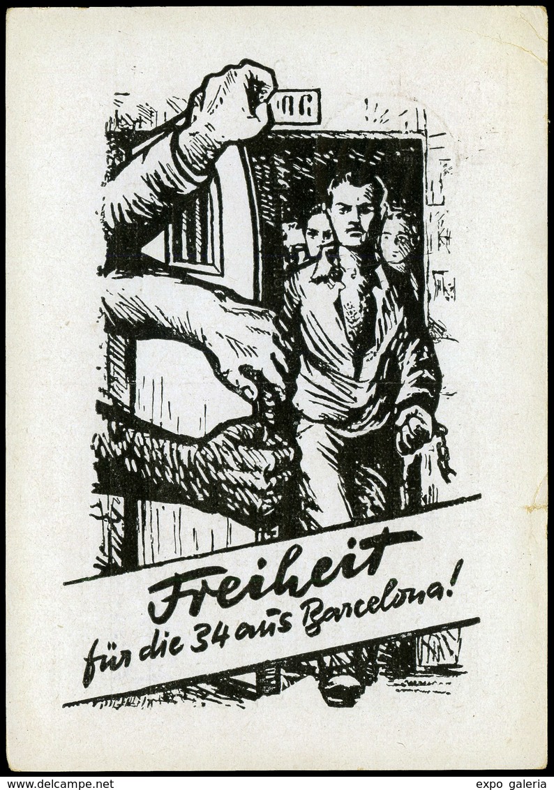 T.P. 1952.Alemania Or. “Freiheit Für Die 34 Aús Barcelona” Cda De Postdam A Paris.Rara - Lettres & Documents