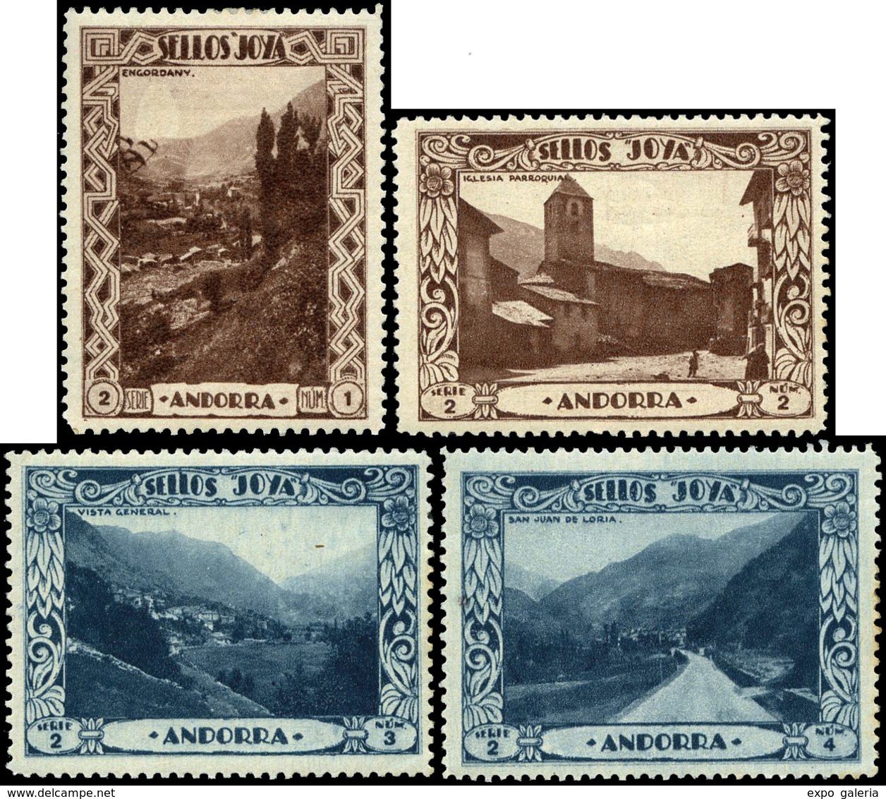 Viñetas 1935. 4 Viñetas Alusivas A Andorra - Other & Unclassified