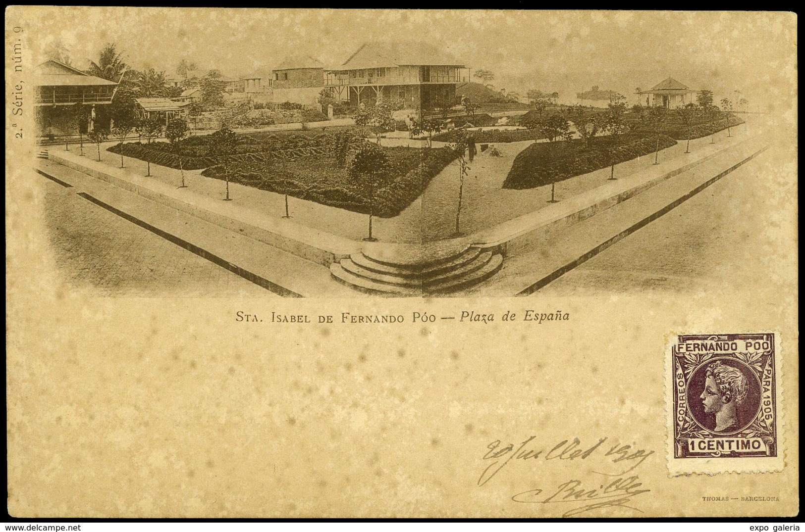 T.P. 1905. Tarjeta Postal Sin Circular “Sta. Isabel De Fernando Poo.Plz.España” - Fernando Po