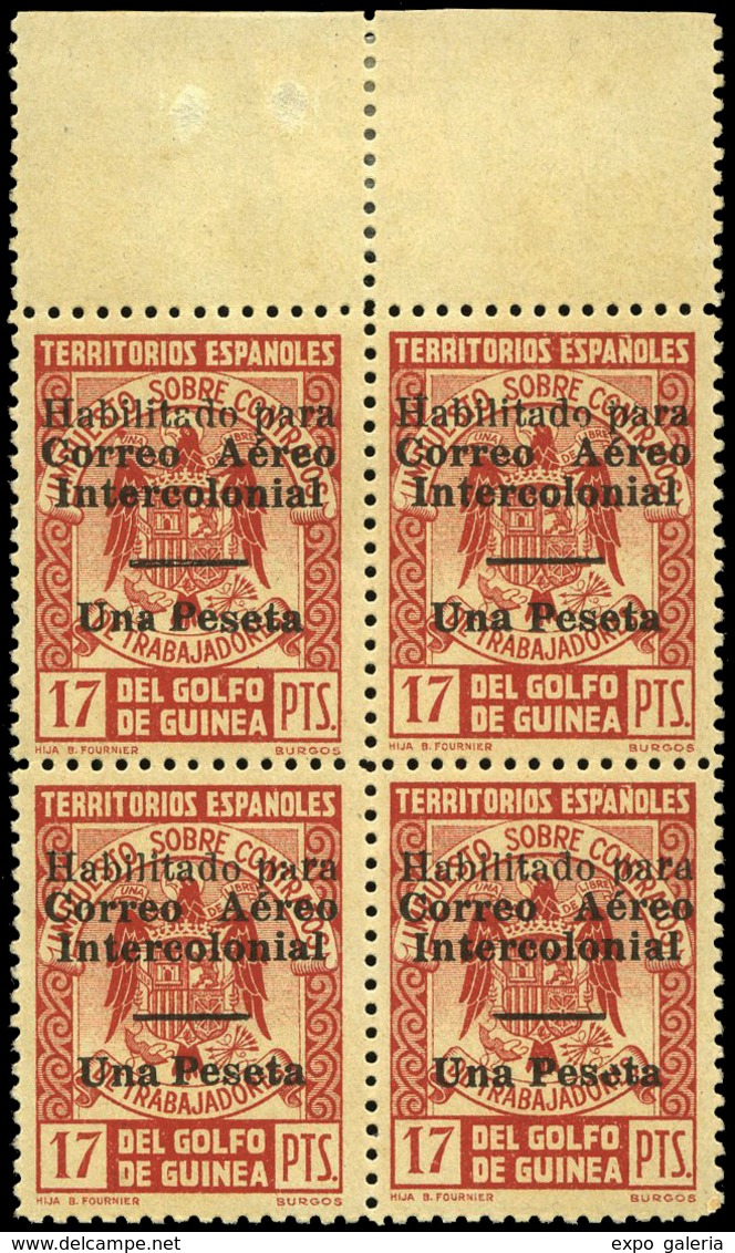 Ed. *** 259L Bl.4 Borde Hoja Con 3 Sellos Variedades. Ex Garcia Corredor. - Spanish Guinea