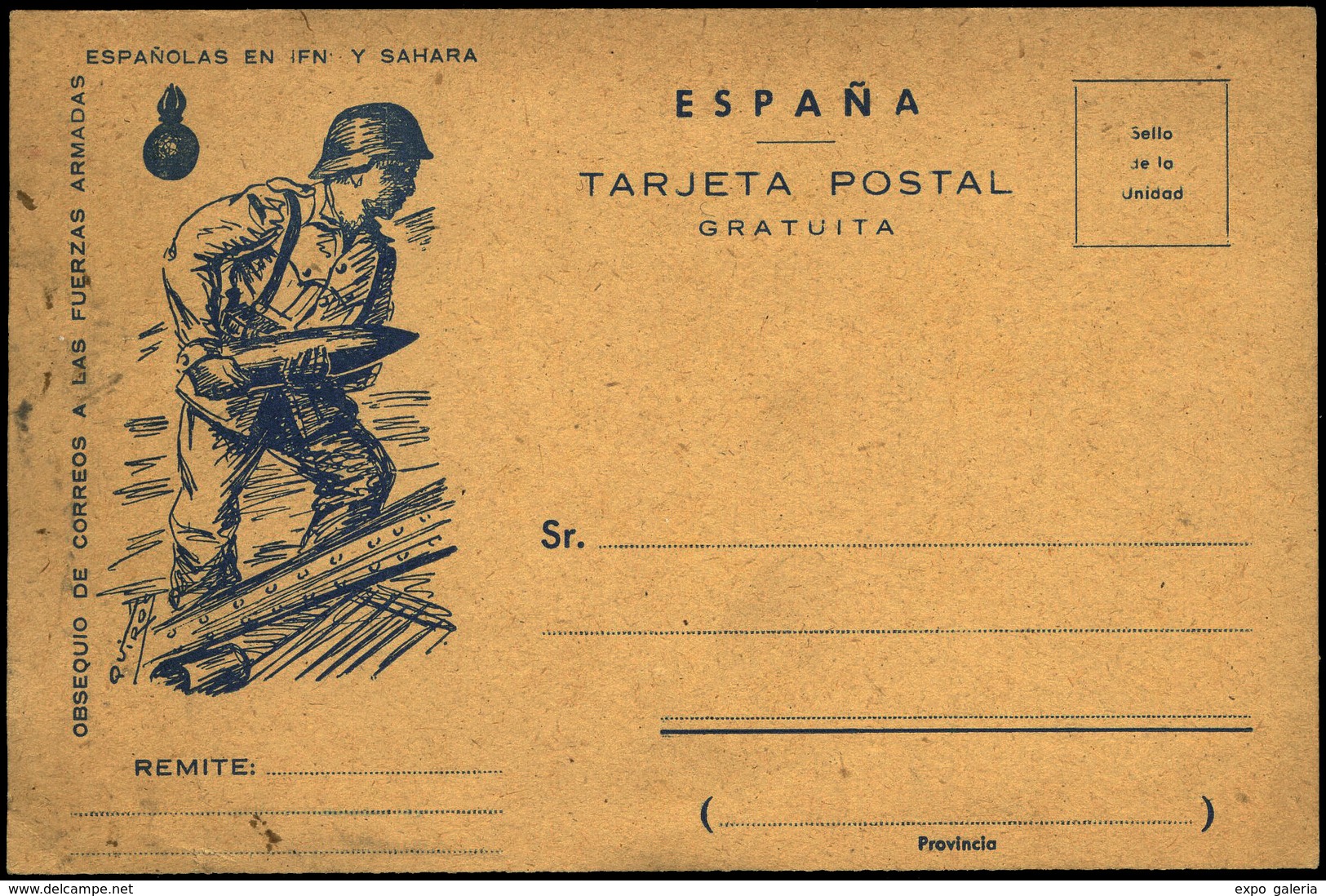 Ed. T.P. 8 - 1958. Nueva. Artilleria. (sin Marca Franquicia, Ni Fechador Correo Aereo). Excepcional Rareza - Ifni