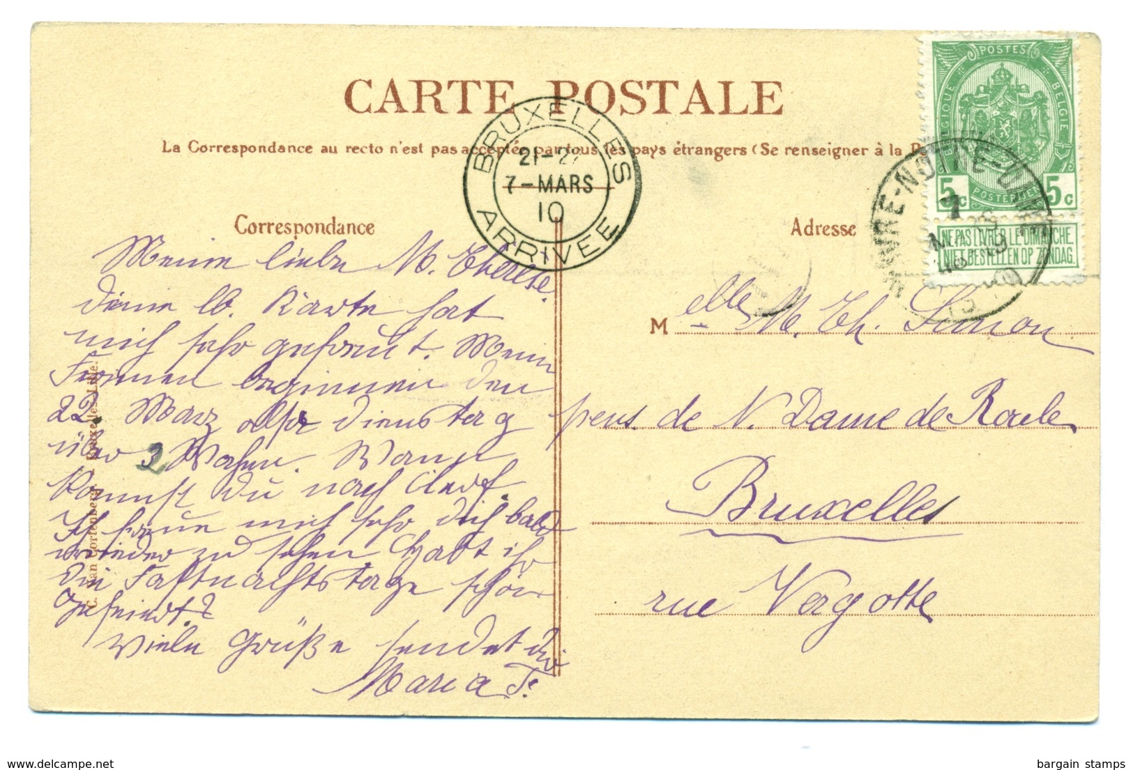 Belgique Lot De 4 Cartes-vue De L’établissement Des Ursulines à Wavre-Notre-Dame - COB 83 - 1910 - 1893-1907 Armoiries