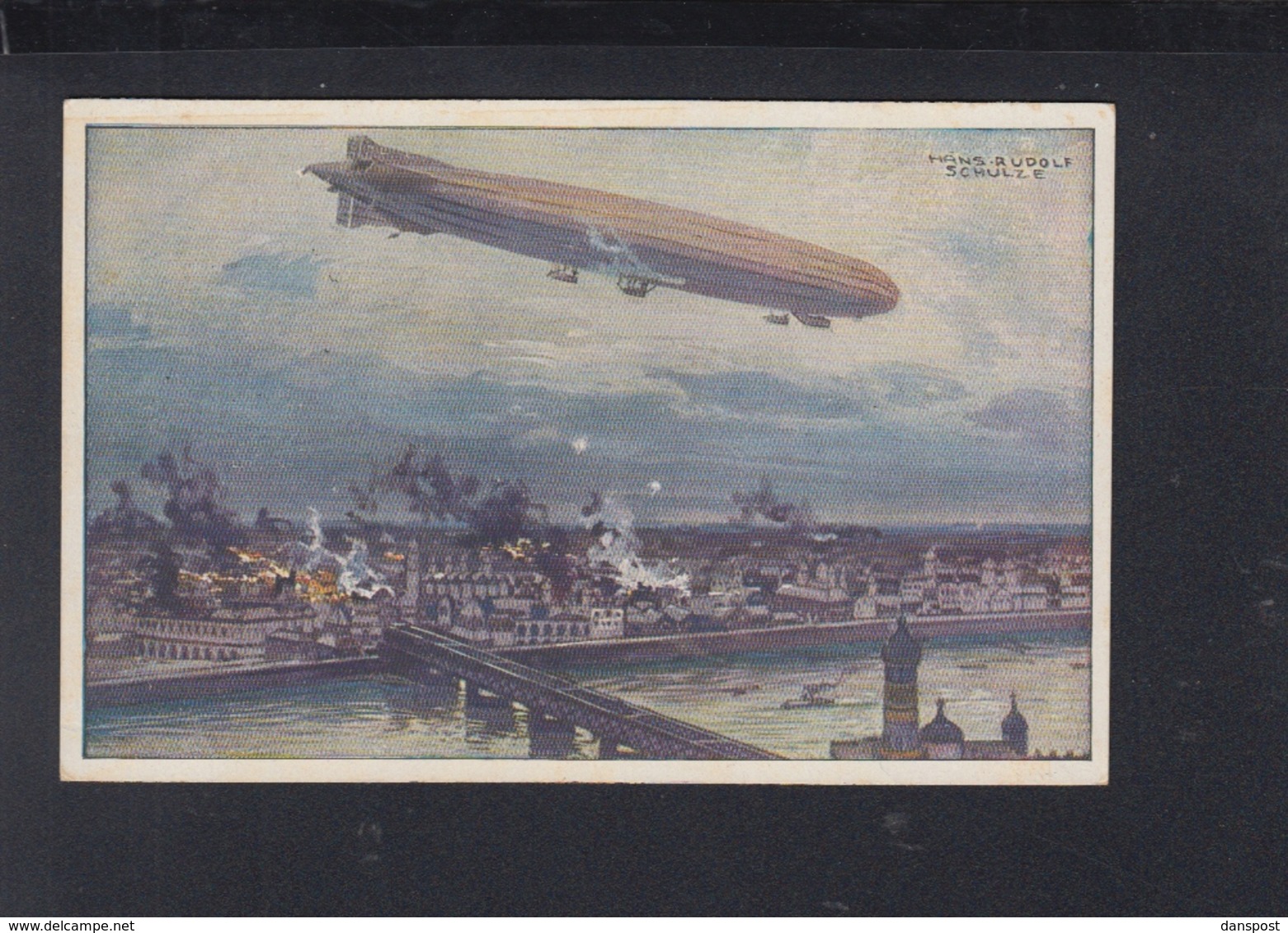 Dt. Reich AK Zeppelin über Warschau Feldpost 1915 - Briefe U. Dokumente