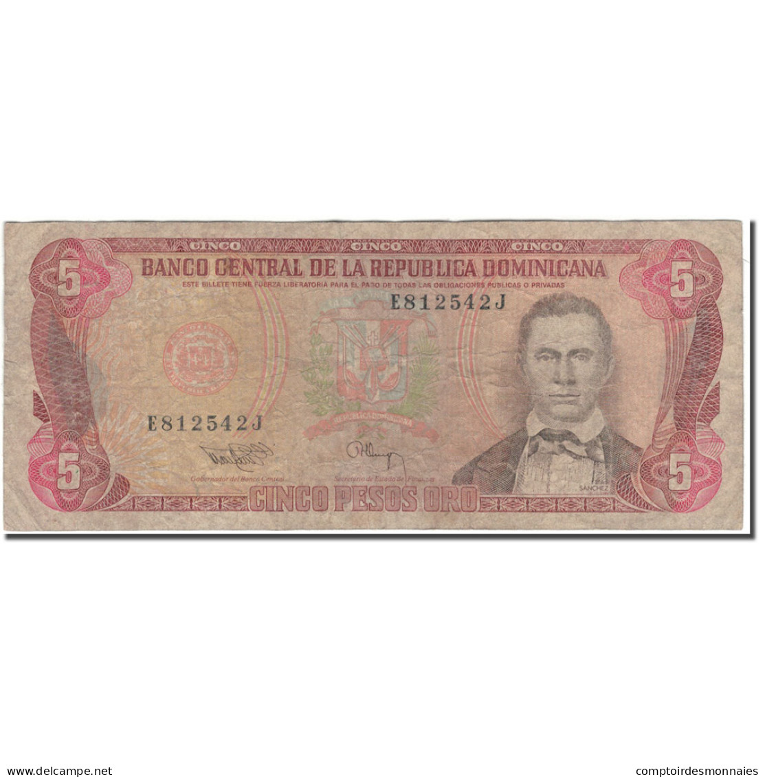 Billet, Dominican Republic, 5 Pesos Oro, 1994, KM:118a, B - Dominikanische Rep.