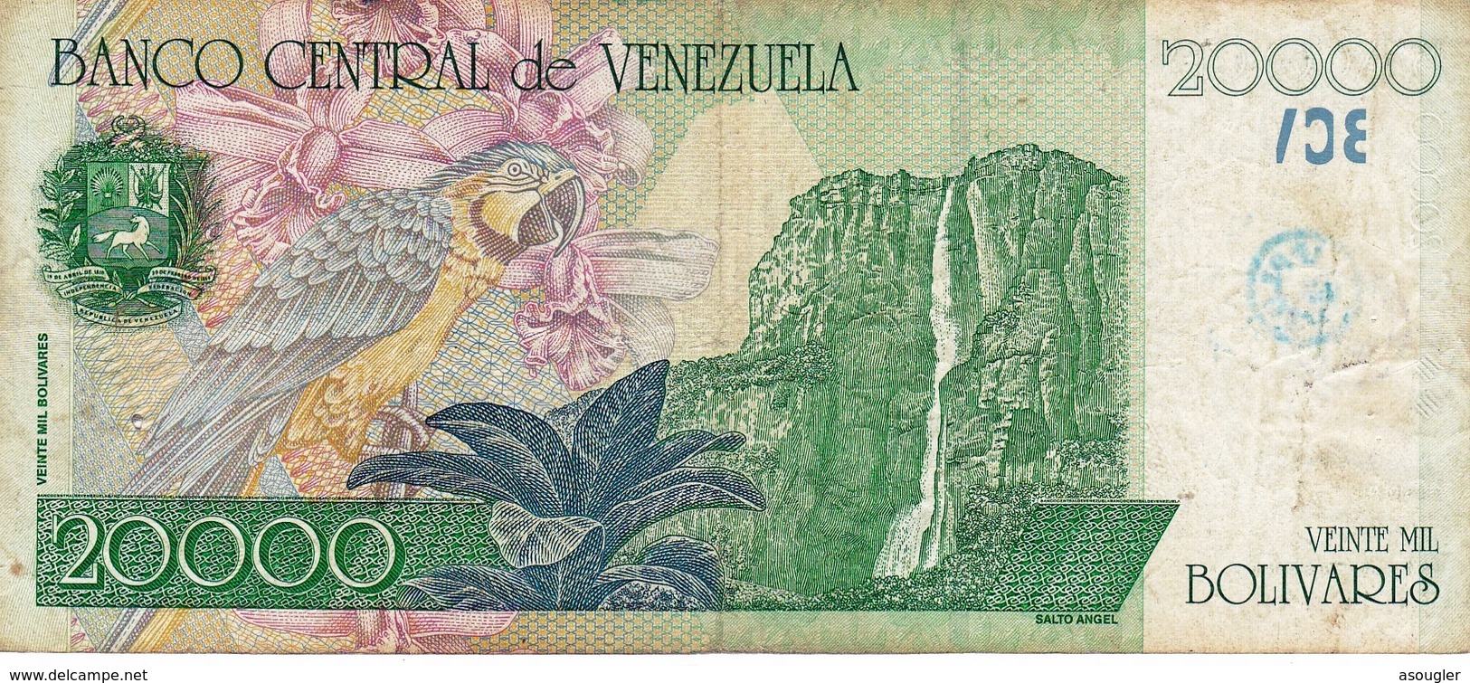 VENEZUELA 20000 Bolivares 1998 REPLACEMENT NOTE "PREFIX Z" F P-82 "free Shipping Via Registered Air Mail" - Venezuela