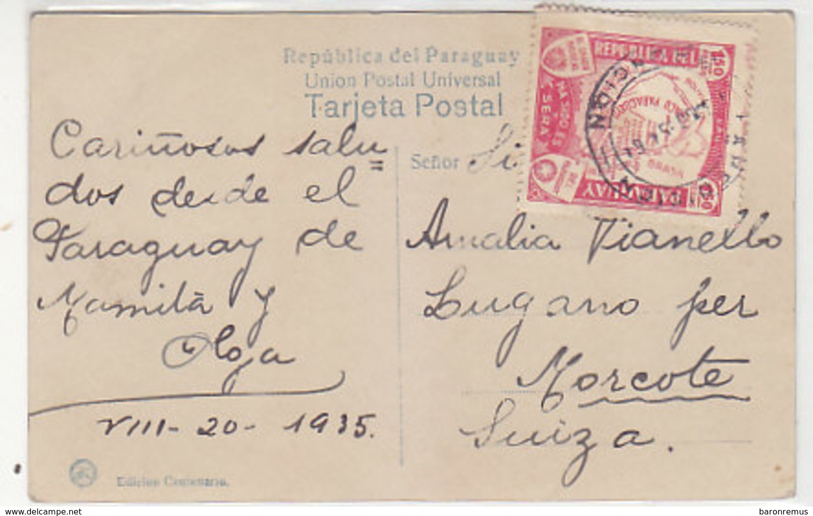 Primer Centenario De La Republica Del Paraguay - 1935    (190114) - Paraguay