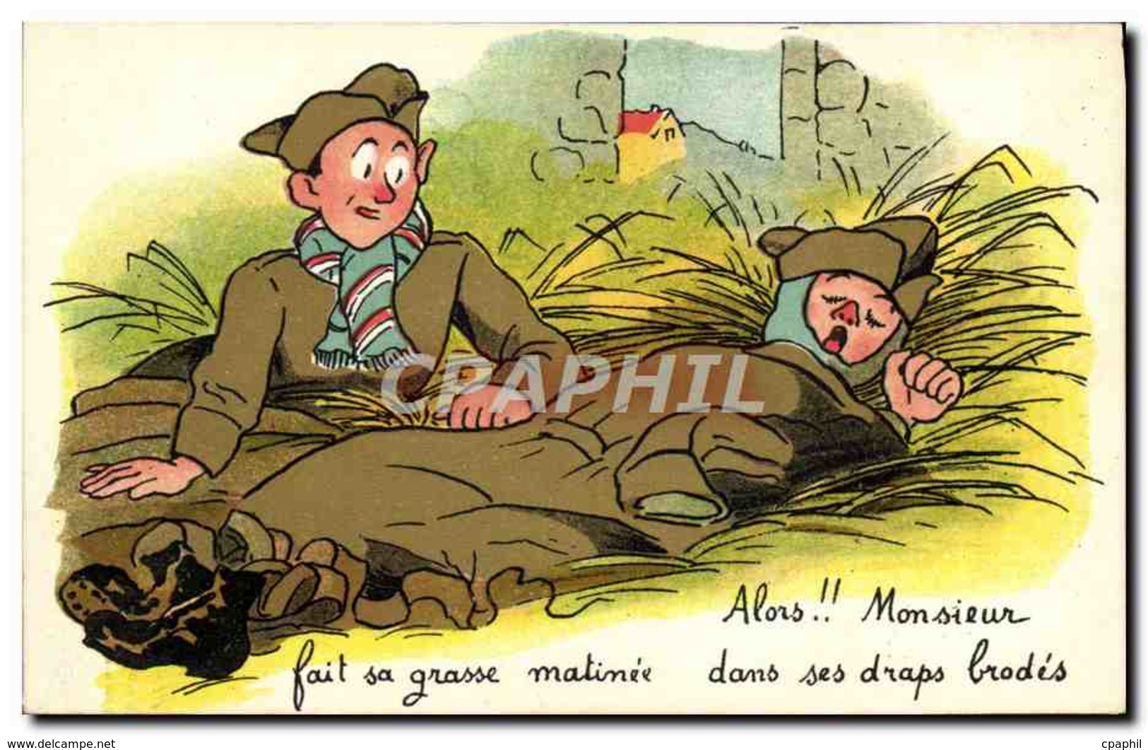 CPA Militaria Grasse Matinee - Humour