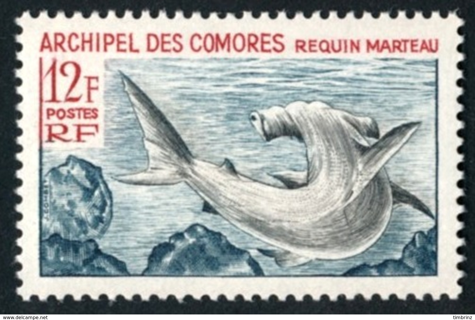 COMORES 1966 - Yv. 36 ** SUP - Poisson : Requin-marteau  ..Réf.AFA23141 - Nuevos