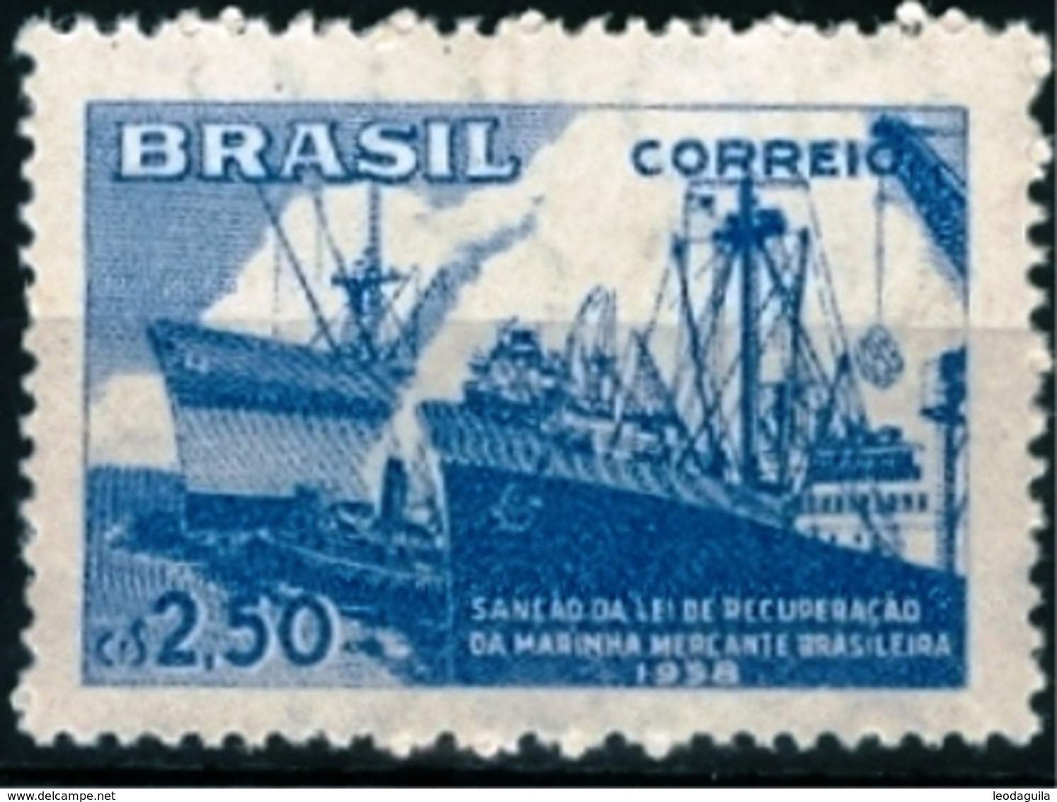 BRAZIL # 877   -  BRAZILIAN  MERCHANT  FLEET - CARGO SHIPS  -  MINT  - 1958 - Unused Stamps