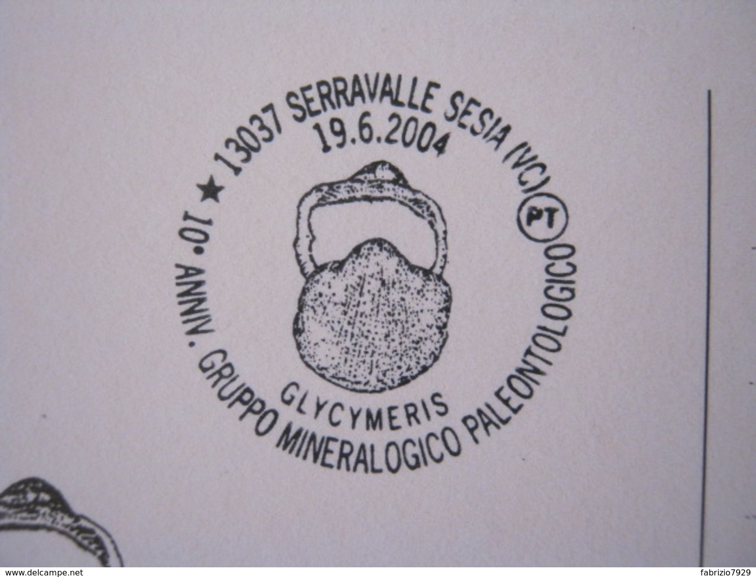 A.09 ITALIA ANNULLO - 2004 SERRAVALLE SESIA VERCELLI 10 ANNI GRUPPO GLYCIMERIS PALEO FOSSILI MINERALI CONCHIGLIA SHELL - Altri & Non Classificati