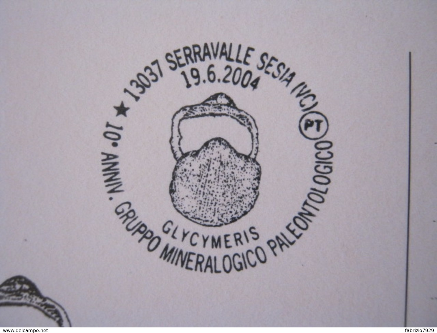 A.09 ITALIA ANNULLO - 2004 SERRAVALLE SESIA VERCELLI 10 ANNI GRUPPO GLYCIMERIS PALEO FOSSILI MINERALI CONCHIGLIA SHELL - Fossiles