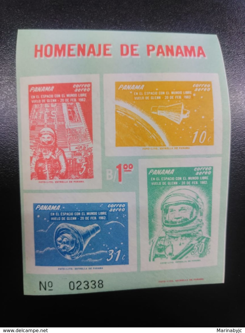 W) 1962 PANAMA, TRIBUTE OF PANAMA TO THE CONQUEST OF THE SPACE FLIGHT OF GLENN MNH - Panama